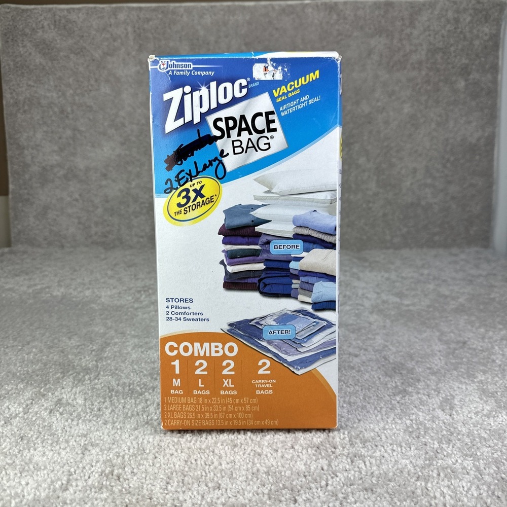 Ziploc Space Bag Vauum Seal Bags‎ *ONLY 2 XL Bags*